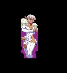 1girl animated animated_gif arcana_heart ass breasts dark_skin elf large_breasts parace_l&#039;sia pointy_ears