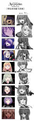 Rule 34 | 6+girls, :d, absurdres, angry, anime screenshot inset, ave mujica (bang dream!), bang dream!, bang dream! it&#039;s mygo!!!!!, beatrice (umineko), beret, bob cut, bow, chinese commentary, chinese text, choker, clenched teeth, commentary request, copyright logo, copyright name, crazy smile, crown, crying, crying with eyes open, derivative work, empty eyes, eva beatrice, evil grin, evil smile, folded fan, folding fan, frederica bernkastel, frown, furious, furudo erika, greyscale, grin, hair between eyes, hair bobbles, hair bow, hair ornament, hand fan, hat, highres, holding, holding fan, kumatangent, lambdadelta, long hair, mini crown, monochrome, multiple drawing challenge, multiple girls, neck ribbon, open mouth, partially shaded face, pointing, puffy short sleeves, puffy sleeves, reference inset, ribbon, screenshot inset, screenshot redraw, shaded face, short hair, short sleeves, simplified chinese text, smile, spoilers, subtitled, sweatdrop, tears, teeth, tongue, tongue out, translation request, twintails, two side up, umineko no naku koro ni, ushiromiya ange, ushiromiya eva, ushiromiya maria, ushiromiya rosa, v-shaped eyebrows, wide-eyed