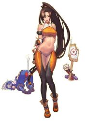 1girl 2boys dungeon_and_fighter female_fighter_(dungeon_and_fighter) groin multiple_boys navel source_request tagme
