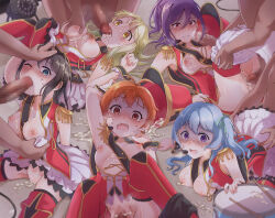 5boys 5girls ahoge band_uniform bang_dream! blonde_hair blue_eyes blue_hair breasts brown_hair censored cum cum_in_pussy drum fellatio grabbing_another&#039;s_breast grabbing_another&#039;s_hair green_eyes groping group_sex hetero highres instrument kitazawa_hagumi leg_grab long_hair matsubara_kanon medium_breasts mosaic_censoring multiple_boys multiple_girls nipples okusawa_misaki one_eye_closed oral orange_hair orgy penis purple_hair rape red_eyes seta_kaoru sex shifo_514 short_hair tsurumaki_kokoro turn_pale twintails vaginal wide-eyed yellow_eyes