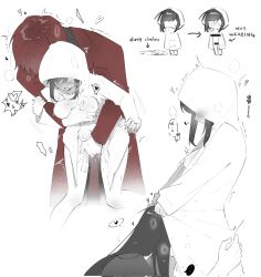 Rule 34 | 1girl, 2boys, breasts, cunnilingus, fingering, fingering from behind, grabbing another&#039;s breast, groping, heroine (homicipher), highres, homicipher, mr. crawling, mr scarletella, multiple boys, naked raincoat, oral, pussy juice, raincoat, trembling, you niao