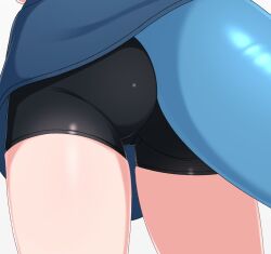 Rule 34 | 1girl, ass, ass focus, bike shorts, black shorts, blue hoodie, cameltoe, close-up, dress, facing away, fins, fish tail, from behind, gawr gura, highres, hololive, hololive english, hood, hoodie, lower body, mingkozus, shark girl, shark tail, shorts, solo, tail, thighs, virtual youtuber
