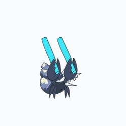 animal animal_focus animated animated_gif arknights chibi chibi_only crab creature glowstick hermit_crab holding holding_glowstick losia lowres mystic_light_quest no_humans penlight_(glowstick) simple_background white_background