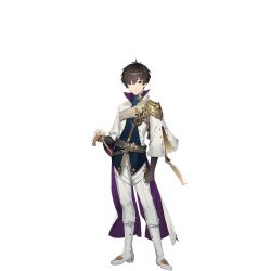 1boy belt black_gloves black_hair black_shirt cane coat coattails eversoul fingerless_gloves full_body game_cg gloves grey_eyes hair_between_eyes hand_on_cane jewelry light_smile non-web_source official_art pants popped_collar savior_(eversoul) shirt single_shoulder_pad solo tachi-e transparent_background turtleneck white_coat white_footwear white_pants wide_sleeves