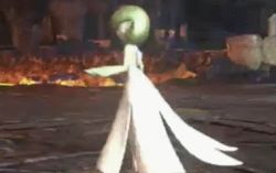 Rule 34 | 1girl, 3d, animated, animated gif, arms up, bob cut, bowing, closed eyes, colored skin, female focus, flat chest, gardevoir, gen 3 pokemon, green hair, green skin, hair over one eye, looking at viewer, lowres, multicolored skin, nintendo, one eye covered, open mouth, pokemon, pokemon (creature), pokken tournament, red eyes, short hair, solo, standing, two-tone skin, white skin