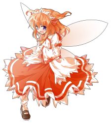 1girl alphes_(style) ascot black_shoes blush bobby_socks bow commentary_request dairi fairy fairy_wings full_body hair_ribbon headdress large_variant_set long_skirt long_sleeves mary_janes obi orange_hair parody puffy_long_sleeves puffy_sleeves red_ribbon red_skirt ribbon sash shirt shoes short_hair skirt socks solo style_parody sunny_milk tachi-e touhou transparent_background turtleneck two_side_up variant_set white_bow white_shirt white_socks wide_sleeves wings yellow_ascot