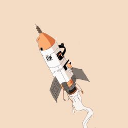 a.i._voice adachi_rei animated animated_gif antenna_hair cable handle lowres miminushi robot rocket simple_background smoke thrusters