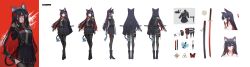 1girl absurdres aiguillette alternate_costume animal_ear_fluff animal_ears black_hair black_jacket black_skirt bug butterfly butterfly_hair_ornament closed_mouth colored_inner_hair commentary earrings epaulettes hair_ornament highres holding holding_weapon insect jacket jewelry long_hair multicolored_hair original red_butterfly red_eyes red_hair single_epaulette skirt smile solo symbol-only_commentary tassel tassel_earrings twilight_(winteryuukionna) very_long_hair weapon yandere yuuto_(tuej7875)