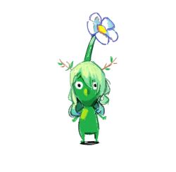 ago_(owenanaken) black_eyes ceres_fauna colored_skin flower green_hair green_skin hair_branch highres hololive hololive_english long_hair looking_at_viewer meme monsterification nintendo no_humans no_mouth pikmin_(creature) pikmin_(series) simple_background solo virtual_youtuber white_background