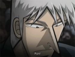 1boy akagi akagi:_yami_ni_oritatta_tensai akagi_shigeru animated animated_gif anime_screenshot board_game fukumoto_mahjong lowres mahjong male_focus non-web_source playing_games solo subtitled