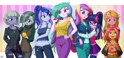 6+girls babs_seed princess_cadance princess_celestia highres limestone_pie princess_luna marble_pie multiple_girls my_little_pony my_little_pony:_equestria_girls my_little_pony:_friendship_is_magic personification sci-twi sunflower_(mlp) tagme twilight_sparkle uotapo