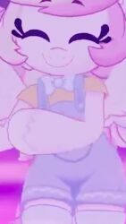 1girl 3d animated audible_music colored_skin dancing highres indie_virtual_youtuber my_little_pony ninnydraws overalls pink_skin pokedance_(meme) sound tagme video virtual_youtuber