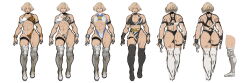 Rule 34 | 1girl, abs, alternate costume, animal print, arm at side, ass, bare shoulders, bikini, black gloves, blonde hair, blue background, blue bikini, blue eyes, blue trim, boots, bracelet, closed mouth, commentary, contrapposto, criss-cross back-straps, dark skin, dimples of venus, elbow pads, english commentary, facial mark, female focus, gloves, groin, half gloves, halterneck, highres, huge ass, jewelry, knee pads, lace-up boots, legs apart, lips, long image, looking at viewer, multicolored boots, multiple views, muscular, muscular female, muscular legs, navel, official art, open hand, pure onyx, reference sheet, semira (pure onyx), serious, shiny skin, short hair, simple background, standing, star (symbol), swept bangs, swimsuit, thick thighs, thighlet, thighs, tiger print, turnaround, two-, two-tone boots, white bikini, wide image, wrestling outfit, xxoom, zebra print