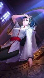 distress_hand_signal distressed kagura_chizuru mirror reflection snk the_king_of_fighters