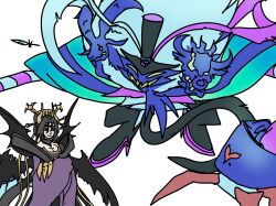 Rule 34 | asmodeus (helluva boss), breasts, demon, demon girl, digimon, digimon (creature), fallen angel, hazbin hotel, hellaverse, lilithmon, mark of evil, medium breasts, mephismon, minotaurmon, wings