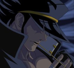 Rule 34 | 1boy, bahn, bandages, black hair, covered eyes, fighting vipers, hat, hat over eyes, high collar, image sample, looking down, male focus, mouth hold, muscular, open mouth, peaked cap, pectorals, pixiv sample, profile, sega, sideburns, solo, toothpick, torn clothes, upper body