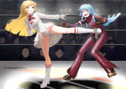 2girls catfight emilie_de_rochefort kula_diamond multiple_girls panties peeing ryona tagme tekken the_king_of_fighters underwear white_panties zyaki