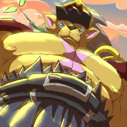 Rule 34 | 1boy, absurdres, bancholeomon, digimon, digimon (creature), highres, male focus, meme, muscular, muscular male, solo