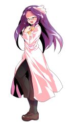 1girl ^_^ asakura_rikako black_socks bow bow_hairband bowtie brown_pants brown_shoes closed_eyes coat commentary_request curtained_hair dairi floating_hair from_side glasses hairband hand_on_own_chest hand_up happy highres large_variant_set light_blush loafers long_coat long_hair long_sleeves looking_at_viewer open_mouth pants phantasmagoria_of_dim.dream pince-nez pink_bow pink_coat pink_hairband pink_shirt purple_hair raised_inner_eyebrows shirt shoes simple_background smile socks solo standing tachi-e touhou touhou_(pc-98) transparent_background variant_set very_long_hair yellow_bow yellow_bowtie