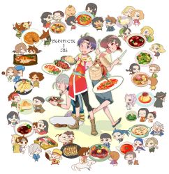 6+boys 6+girls :q apple_(suikoden) bamboo_steamer black_hair blonde_hair blue_eyes blue_hair bob_(suikoden) bolgan_(suikoden) bowl bright_(suikoden) brown_eyes brown_hair camus_(suikoden) chaco_(suikoden) chibi chopsticks copyright_name dog eating egg eilie_(suikoden) everyone fish fish_(food) fitcher flik_(suikoden) food fork freed_yamamoto futch_(suikoden) gabocha gengen_(suikoden) gensou_suikoden gensou_suikoden_ii georg_prime glasses green_eyes gremio_(suikoden) grey_hair hachimaki hai_yo hairband hat headband huan_(suikoden) humphrey_mintz indian_style jeane_(suikoden) jillia_blight jowy_atreides-blight kinnison_(suikoden) klaus_windamier knife long_chan_chan long_hair luc_(suikoden) makizushi maxmillian_(suikoden) meandros meat miklotov_(suikoden) mikumiku_(suikoden) mukumuku multicolored_hair multiple_boys multiple_girls nanami_(suikoden) nash_latkje nejiri_hachimaki nigirizushi nina_(suikoden) orange_hair pilika_(suikoden) plate pudding purple_hair rakuchii_(rurituvo) red_eyes richmond_(suikoden) ridley_wizen rina_(suikoden) riou_(suikoden) salad sasarai_(suikoden) scarf sheena_(suikoden) shiro_(suikoden) short_hair shu_(suikoden) sid_(suikoden) sierra_mikain simone_verdricci sitting stallion_(suikoden) steamed_bun sushi tir_mcdohl tongue tongue_out tuta_(suikoden) viki_(suikoden) viktor_(suikoden) vincent_de_boule wakaba_(suikoden) white_hair yam_koo yoshino_yamamoto
