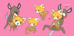 10s 1boy 1girl absurdres aggressive_retsuko animal_ears animal_hands anus arm_support artist_name ass ass_grab barefoot bent_over black_eyes black_sclera blush colored_sclera cum cum_in_pussy dated erection flat_chest from_behind full_body furry girl_on_top haida_(aggretsuko) half-closed_eyes hands_on_own_knees heart hetero highres hyena interspecies jobbythehong leaning_forward looking_back looking_down multiple_views navel nipples nude o_o official_style one_eye_closed open_mouth panda_ears penis pigeon-toed pink_background presenting pussy retsuko romaji_text sex sharp_teeth signature simple_background sitting smile speech_bubble spoken_heart spread_legs standing sweat tail talking teeth testicles tongue tongue_out translated uncensored uneven_eyes vaginal white_eyes