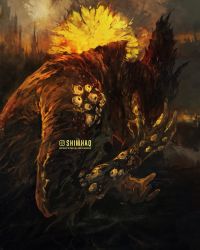 1boy bicorne bloodborne coat commentary english_commentary extra_eyes from_side hand_up hands_up hat highres horror_(theme) hunter_(bloodborne) male_focus shimhaq solo wide-eyed yellow_theme