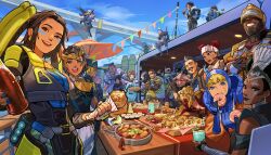 1other 6+boys 6+girls allfather&#039;s_chosen_bloodhound ambiguous_gender android animal animal_on_shoulder animification apex_legends armor ash_(titanfall_2) assault_visor ballistic_(apex_legends) bangalore_(apex_legends) bat_(animal) beard black_bodysuit black_hair black_jacket black_lips blonde_hair bloodhound_(apex_legends) blue_bodysuit blue_jacket bodysuit breastplate brown_eyes brown_hair carrying catalyst_(apex_legends) caustic_(apex_legends) cloud conduit_(apex_legends) dark-skinned_female dark_skin divine_legion_bangalore double_bun dreadlocks earpiece echo_(apex_legends) everyone eyepatch facial_hair food fur-trimmed_jacket fur_trim fuse_(apex_legends) gibraltar_(apex_legends) godly_speed_octane goggles goggles_on_head hair_bun hazmat_suit headband helmet highres horizon_(apex_legends) humanoid_robot jacket lifeline_(apex_legends) loba_(apex_legends) looking_at_viewer mad_maggie_(apex_legends) mirage_(apex_legends) multiple_boys multiple_girls nessie_(respawn) newcastle_(apex_legends) octane_(apex_legends) olympus_(apex_legends) one-eyed one_eye_covered open_mouth orange_bodysuit orange_eyes orange_jacket pants pathfinder_(apex_legends) princess_carry rampart_(apex_legends) red_hair revenant_(apex_legends) ribbed_bodysuit robot scar scar_across_eye scar_on_face seer_(apex_legends) short_hair simulacrum_(titanfall) single_hair_bun sky sly_sovereign_rampart smile soul_patch spacesuit sunglasses thundergotch tooth_gap umbrella valkyrie_(apex_legends) vantage_(apex_legends) wattson_(apex_legends) white_hair white_headband white_pants wraith_(apex_legends)