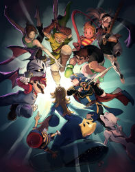 3girls 6+boys armor back barefoot baseball_cap battle boxing_gloves cape capri_pants colored_skin female_corrin_(fire_emblem) crown dress facial_hair fingerless_gloves fire_emblem fire_emblem:_mystery_of_the_emblem fire_emblem_fates gen_1_pokemon gloves hat highres jigglypuff kirby kirby_(series) legendary_pokemon link little_mac lucas_(mother_3) luma_(mario) mario mario_(series) marth_(fire_emblem) mewtwo mother_(series) mother_2 mother_3 multiple_boys multiple_girls mustache ness_(mother_2) nintendo pale_skin pants pokemon pokemon_(creature) punch-out!! rope_snake rosalina shirt shorts snake striped_clothes striped_shirt super_mario_galaxy super_smash_bros. sword the_legend_of_zelda the_legend_of_zelda:_twilight_princess tiara toeless_legwear toes weapon white_skin wii_fit wii_fit_trainer wii_fit_trainer_(female) yossra