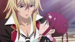 10s 2girls animated blonde_hair bouncing_breasts breast_press breasts charlotte_scherzen cleavage covered_erect_nipples dark-skinned_female dark_skin fingerless_gloves gloves kaneko_hiraku kiss large_breasts lips multiple_girls nail_polish nipples no_bra purple_eyes red_hair saliva shigure_kasumi shikishima_mirei subtitle symmetrical_docking tokonome_mamori transformation undressing valkyrie_drive valkyrie_drive_-mermaid- video yuri