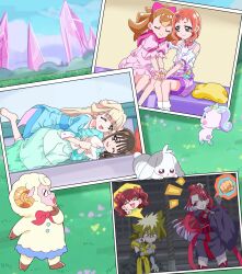 Rule 34 | absurdres, bed, bedroom, couch, crystal, daifuku (precure), flower, grass, highres, hug, inukai iroha, inukai komugi, masaru (win800), mehmeh (wonderful precure!), nekoyashiki mayu, nekoyashiki yuki, nico-sama, pact holder, photo (object), precure, rabbit, rock paper scissors, sheep, temple, torame (precure), unicorn, wonderful precure!, zakuro (precure)