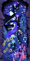 Rule 34 | 6+boys, 6+girls, aubrey (headspace) (omori), aubrey (omori), basil (headspace) (omori), basil (omori), black eyes, black hair, black shorts, bow, captain spaceboy, cello, character request, closed mouth, colored skin, drum, flute, gator guy (omori), grand piano, green eyes, green hair, hair bow, hero (headspace) (omori), hero (omori), highres, holding, holding flute, holding instrument, honshiya, instrument, kel (headspace) (omori), kel (omori), long hair, mari (headspace) (omori), mari (omori), marina (omori), medusa (omori), molly (omori), mr. jawsum, multiple boys, multiple girls, omori, open mouth, perfectheart (omori), piano, piano bench, pink bow, pluto (omori), purple eyes, purple hair, short hair, shorts, sir maximus (omori), sitting, snaley (omori), sprout mole, standing, sweetheart (omori), triangle (instrument), white skin