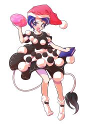 Rule 34 | 1girl, alphes (style), apron, bare arms, blue hair, blush, book, commentary request, dairi, dairidairi, doremy sweet, dream soul, dress, full body, hat, holding, large variant set, legs apart, long tail, nightcap, parody, pom pom (clothes), red hat, short hair, short sleeves, socks, solo, standing, style parody, tachi-e, tail, tapir tail, touhou, transparent background, variant set, waist apron, white apron, white socks