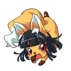 blush chibi furry long_hair looking_at_viewer lowres open_mouth original red_eyes simple_background tsune-hime ukan_muri white_background