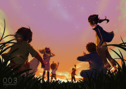 Rule 34 | digimon, digimon frontier, drawinglee, dusk, himi tomoki, kanbara takuya, kimura kouichi, minamoto kouji, orimoto izumi, shibayama junpei, sky, sunset, tagme
