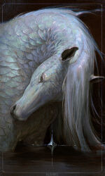 alsareslynx highres horse kelpie mane original partially_submerged scales water white_hair white_scales