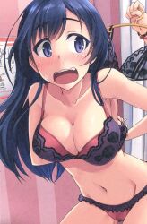 1girl amami_amayu blush breasts large_breasts sweat sweatdrop tagme underwear