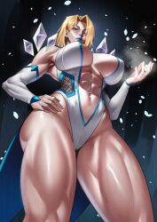 1girl blonde_hair breasts emma_frost huge_breasts marvel marvel_rivals muscular muscular_female x-men zinfian