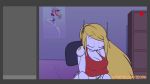 1girl animated annoyed ass blonde_hair blue_eyes blush breasts curly_brace doukutsu_monogatari electricity female_focus female_masturbation female_orgasm grabbing_another&#039;s_breast grabbing_own_breast green_panties groping heart heart_in_mouth hypnosis large_breasts long_hair masturbation mind_control nipples no_bra orgasm panties poster_(medium) pussy pussy_juice quote_(doukutsu_monogatari) robot robot_girl sound tagme tank_top uncensored underwear video zedrin