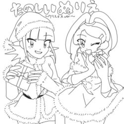 amano_nene_(digimon_xros_wars) christmas digimon digimon_xros_wars digimon_xros_wars:_toki_wo_kakeru_shounen_hunter-tachi hair_ornament hairclip hinomoto_akari long_hair orange_eyes red_hair twintails