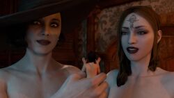 3d ada_wong alcina_dimitrescu animated cassandra_(resident_evil) cock_vore futa_with_female futanari giant giant_cock giantess giantess_futa huge_penis micro mini_person minigirl mistawanka penis resident_evil resident_evil_village size_difference snuff sound tagme video vore