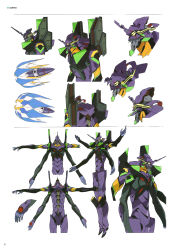 absurdres armor artbook reference_sheet eva_13 evangelion:_3.0_you_can_(not)_redo full_armor helmet highres mecha multiple_views neon_genesis_evangelion no_humans official_art rebuild_of_evangelion robot scan standing weapon