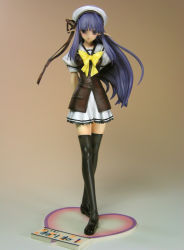 00s black_thighhighs figure hat nerine photo_(medium) purple_hair school_uniform serafuku shuffle! solo thighhighs white_hat