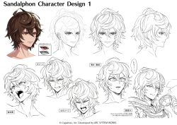 Rule 34 | absurdres, ahoge, angry, arc system works, armor, bishounen, breastplate, brown hair, clenched teeth, coffee, commentary, cup, fingerless gloves, gloves, granblue fantasy, granblue fantasy versus: rising, highres, hood, hood down, light smile, lineart, male focus, messy hair, minaba hideo, multiple expressions, official art, portrait, profile, red eyes, reference sheet, sandalphon (granblue fantasy), scared, short hair, shoulder armor, shouting, simple background, speech bubble, straight-on, sweatdrop, teacup, teeth, translation request