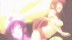 alternate_costume alternate_hairstyle blush breasts covered_erect_nipples disembodied_hand embarrassed grabbing_another&#039;s_breast groping groping_breast kenzen_robo_daimidaler leotard maid multiple_girls nurse pervert playboy_bunny school_uniform sonan_kyouko