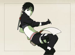 1boy black_eyes black_hair kamoi_hayato male_focus naruto_(series) naruto_shippuuden sai scroll short_hair solo