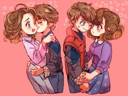 back_to_the_future blue_eyes brown_hair heart incest jennifer_parker lorraine_baines lorraine_mcfly marty_mcfly mother_and_son one_eye_closed smile tagme