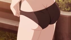 1girl animated anime_screenshot ass bikini bra breasts cleavage dimples_of_venus highres midriff navel panties red_bikini shiunji-ke_no_kodomotachi shiunji_kotono small_breasts sound stomach swimsuit tagme thighs underwear video walking yellow_bikini