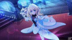 Rule 34 | 1girl, blonde hair, blue dress, blue eyes, blue hairband, blush, bodysuit, breasts, cendrillon (toaru majutsu no index), dress, game cg, glass slipper, hairband, light smile, long hair, looking at viewer, medium breasts, official art, see-through clothes, see-through dress, see-through hairband, sleeveless, sleeveless bodysuit, solo, toaru majutsu no index, toaru majutsu no index: imaginary fest, toaru majutsu no index: new testament