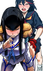 1futa 1girl ass_grab bakkanki bent_over black_hair black_sailor_collar black_serafuku black_shirt black_skirt blouse blue_neckerchief blush breasts clenched_teeth closed_eyes clothed_sex clothes_lift doggystyle epaulettes futa_with_female futanari gloves hair_between_eyes highres implied_futanari implied_sex incest junketsu kill_la_kill kiryuuin_satsuki large_breasts long_hair long_sleeves matoi_ryuuko miniskirt multicolored_hair neckerchief nose_blush open_mouth orgasm pleated_skirt red_gloves red_hair red_neckerchief sailor_collar school_uniform senketsu serafuku sex sex_from_behind shirt shoes short_hair siblings simple_background sisters skirt skirt_lift sneakers standing streaked_hair sweatdrop teeth thick_eyebrows thighhighs wavy_mouth white_background white_footwear white_legwear white_sailor_collar white_shirt white_skirt wince yuri
