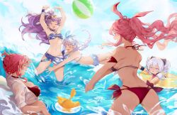 5girls ass ball beachball bikini butt_crack multiple_girls ocean pink_hair swimsuit tagme volleyball_(object) water xiaociiao